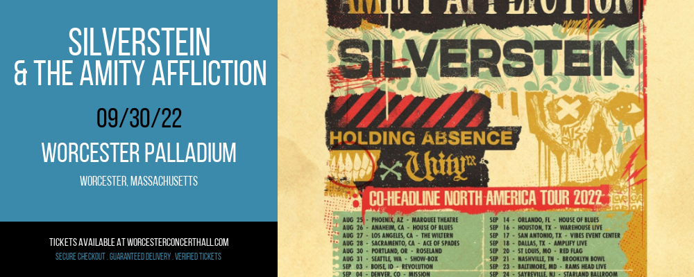 Silverstein & The Amity Affliction at Worcester Palladium tickets Silverstein & The Amity Affliction at Worcester Palladium